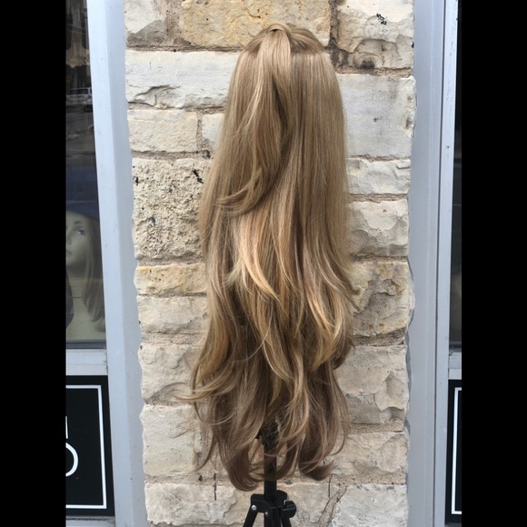 Blonde mix Ponytail Wig Lacefront realistic Look - Picture 3 of 9